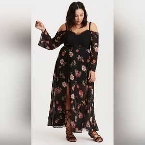 Torrid Black Floral Maxi Dress